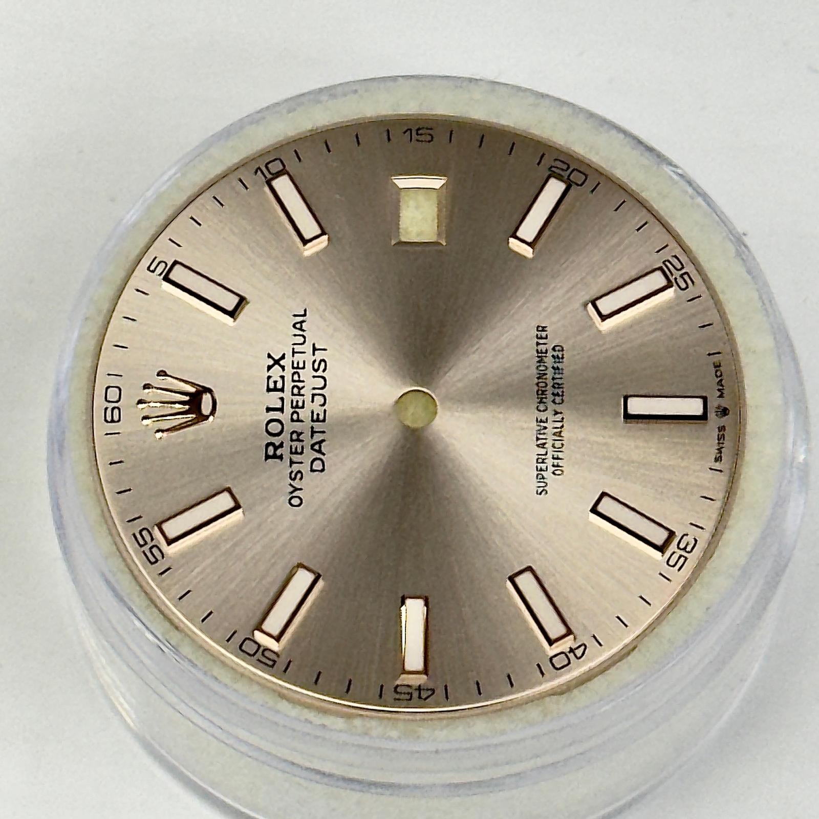 ROLEX ORIGINAL DIAL DATE-JUST SUNDUST ROSE-PINK GOLD CROWN FOR MODEL# 126300
