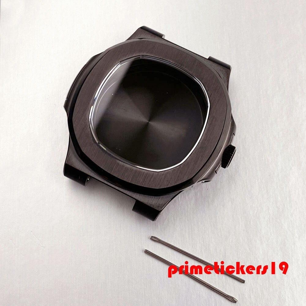 Fit NH35 Black PVD Square Watch Case+Band+Dial Set Sapphire Wristwatch Mod Parts