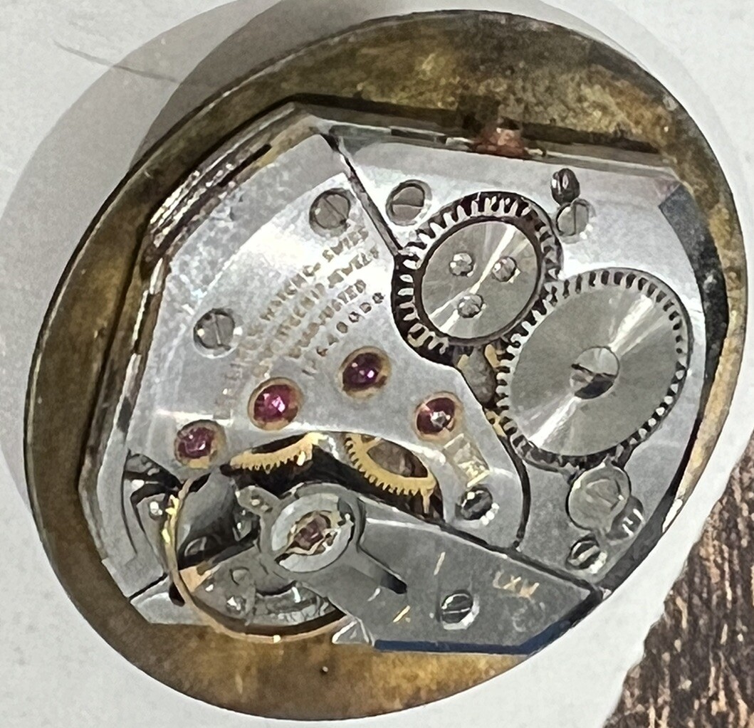 Vintage Longines Cal 370 Watch Movement , Round White Dial & Hands