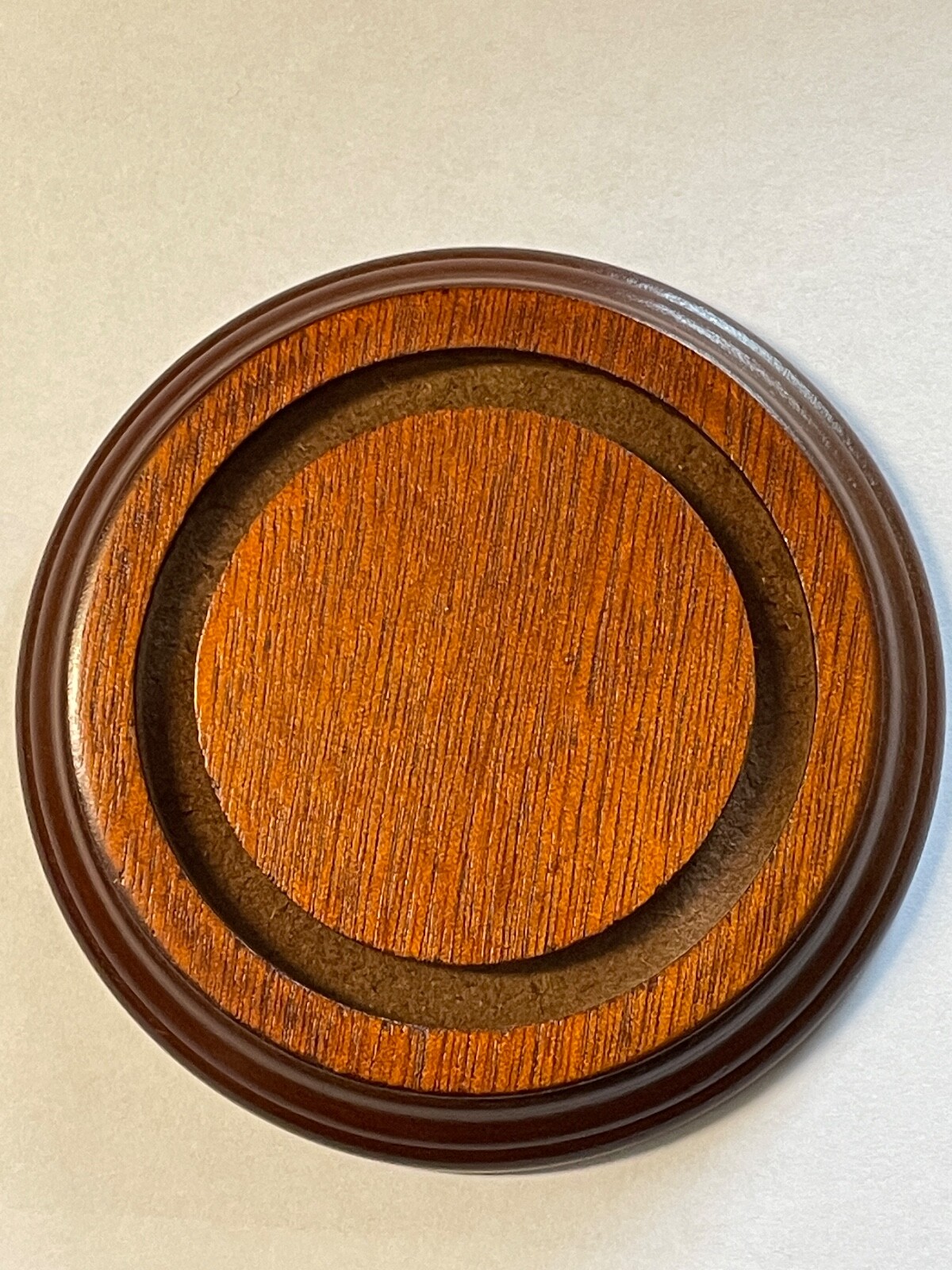 3″ x 4″ Glass Display Dome with Brass Knob, Walnut Finish Base, Free Ship NEW