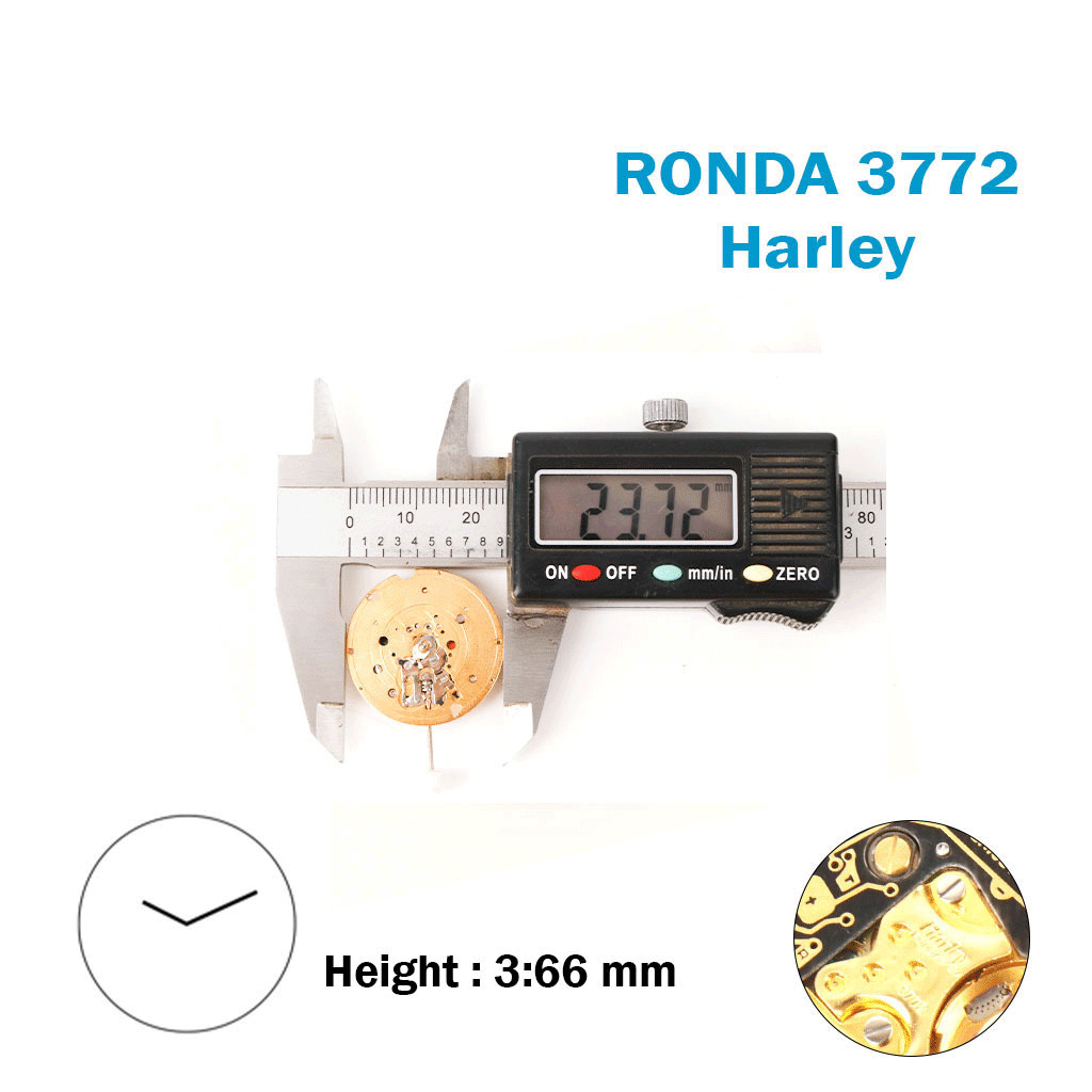 Ronda Harley 3772 SWISS🇨🇭 Movement, Without Disk , 2 Hands.