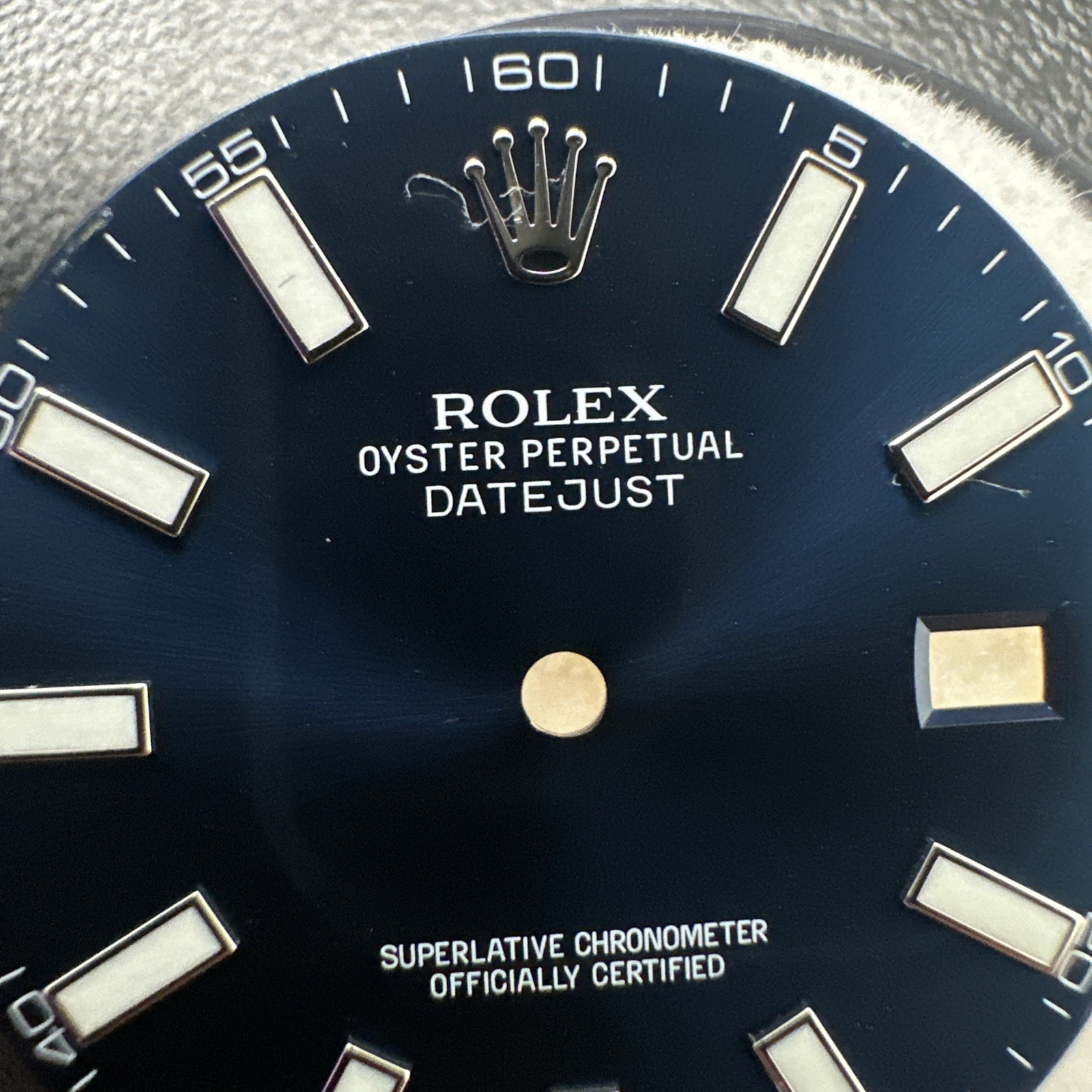 Authentic Rolex Date Just II Blue Stick Dial Date Window 41mm 116334-116300