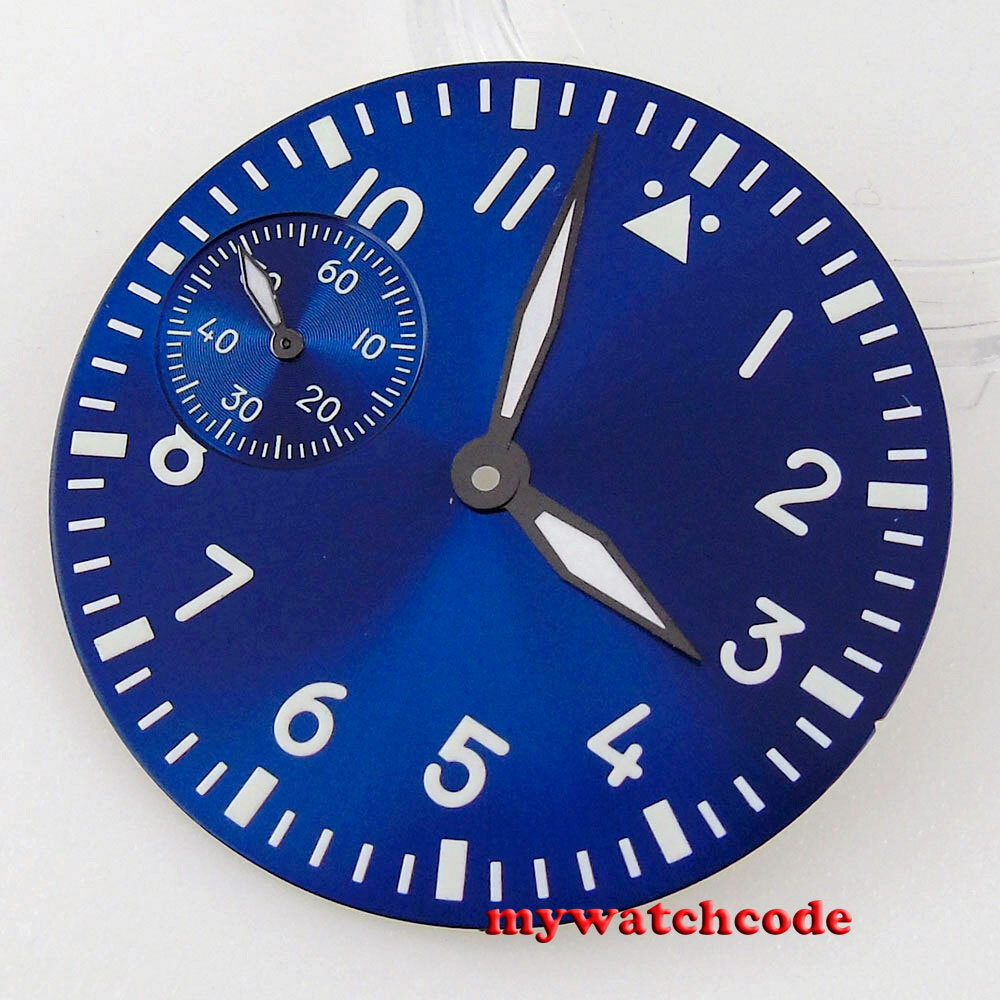 37mm sterile black blue dial fit 6497 seagull 3600 movement Case (dial+hand)