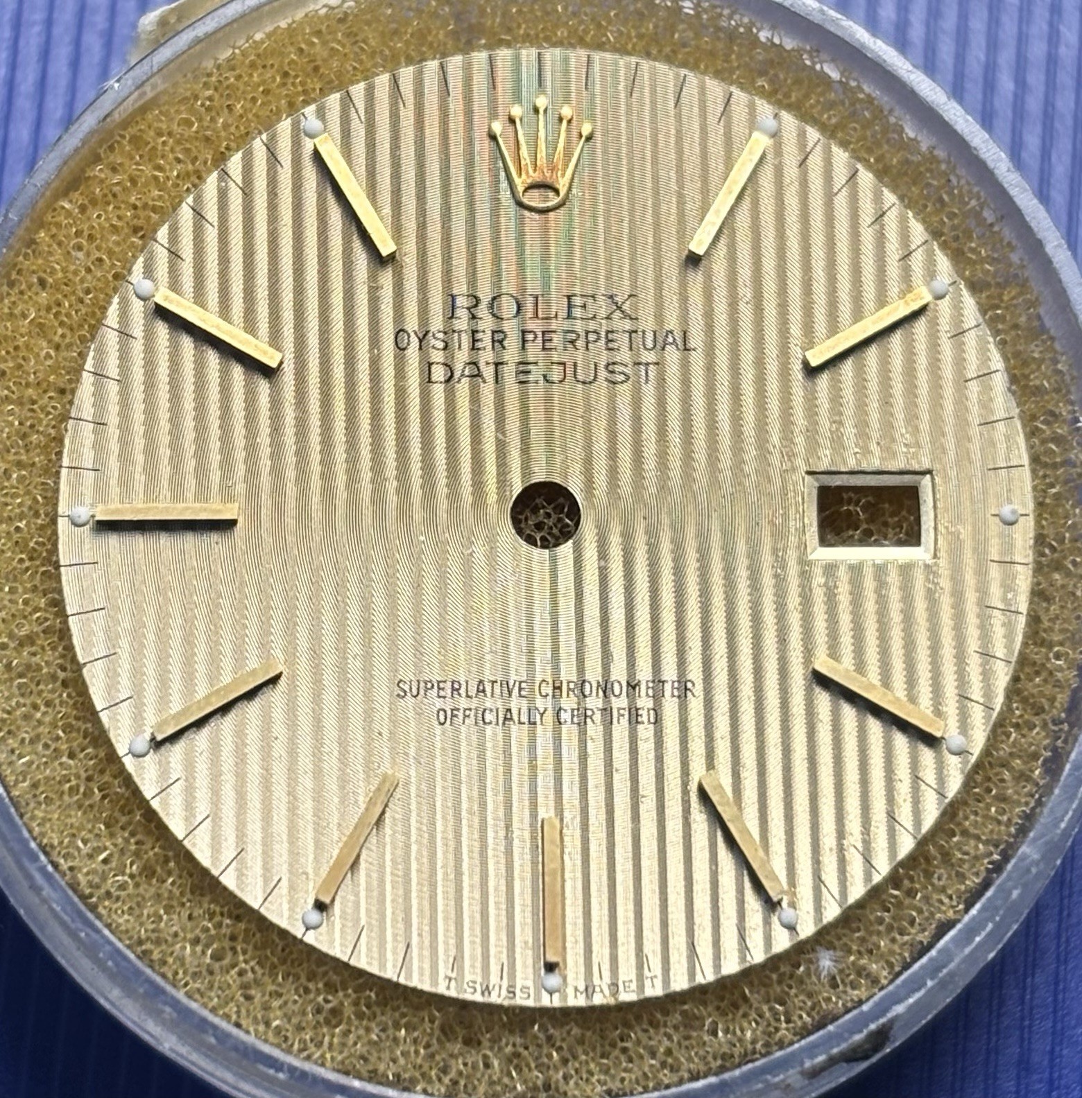 Rolex Datejust Gold Tapestry Dial Gold Baton Hour Markers