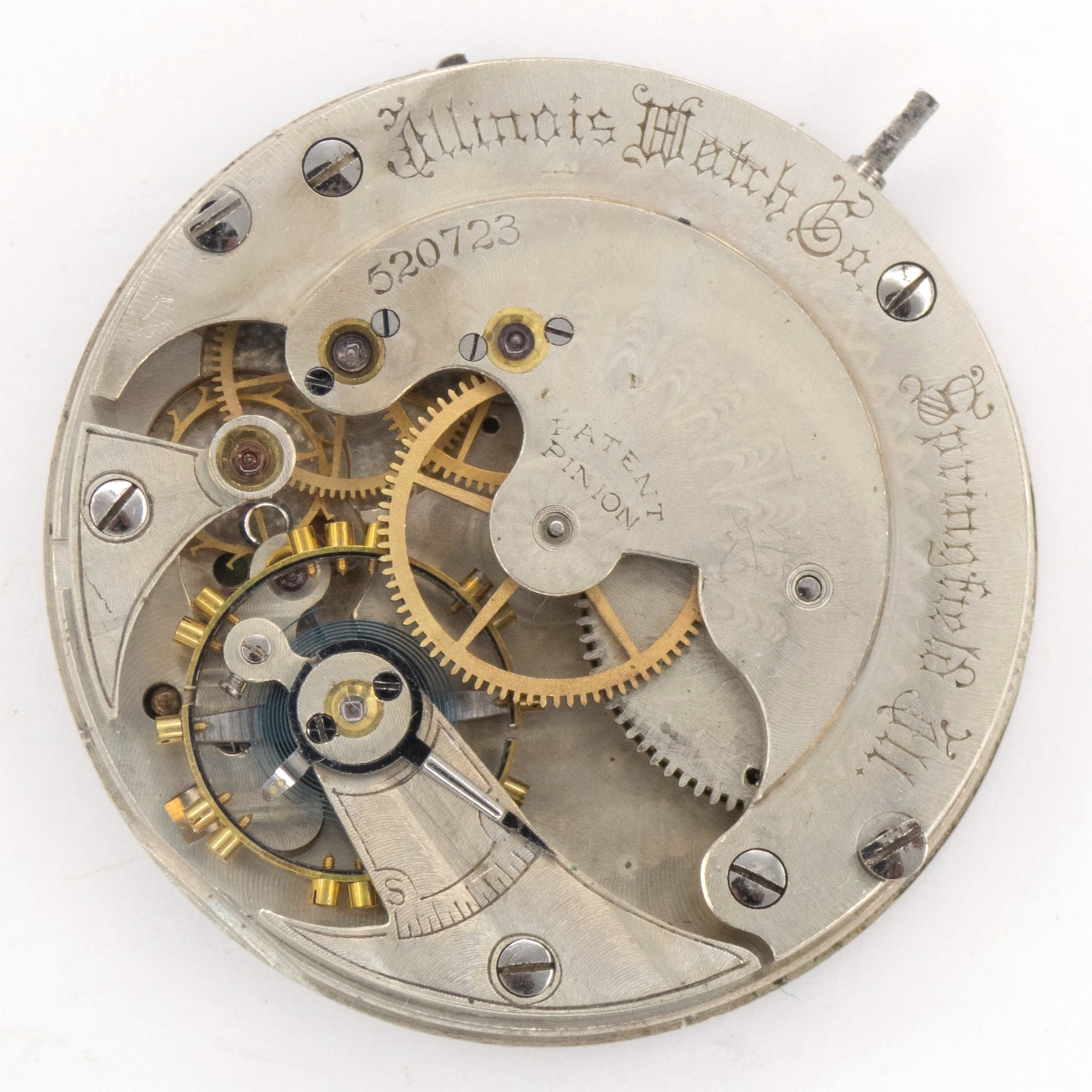 Scarce Illinois Grade 154 Model 2 8-Size 15-Jewel Antique Pocket Watch Movement
