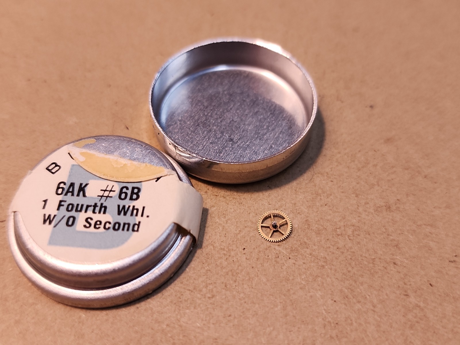 Factory NOS Bulova 6 AK P/N 6B Fourth Wheel W/O Second Parts Spares