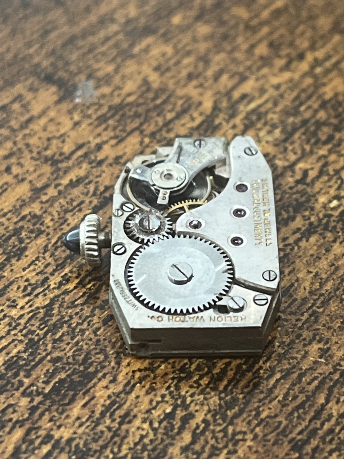 Vtg 1930’s Relion Watch Wind Up Movement 16mm 16 Jewels Swiss FOR PARTS