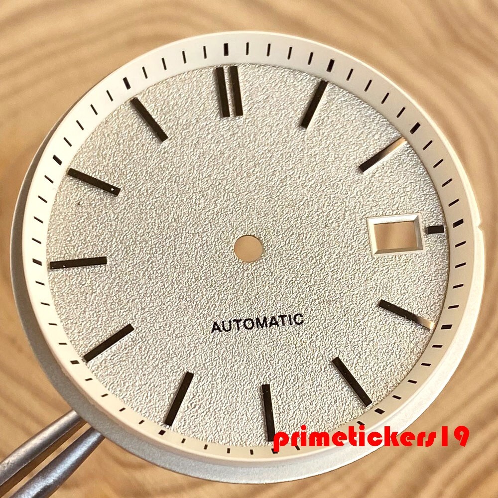 33.5mm*2.84mm Watch Dial Silver Hands Set Fit NH35 Movt Date Window Matte Face