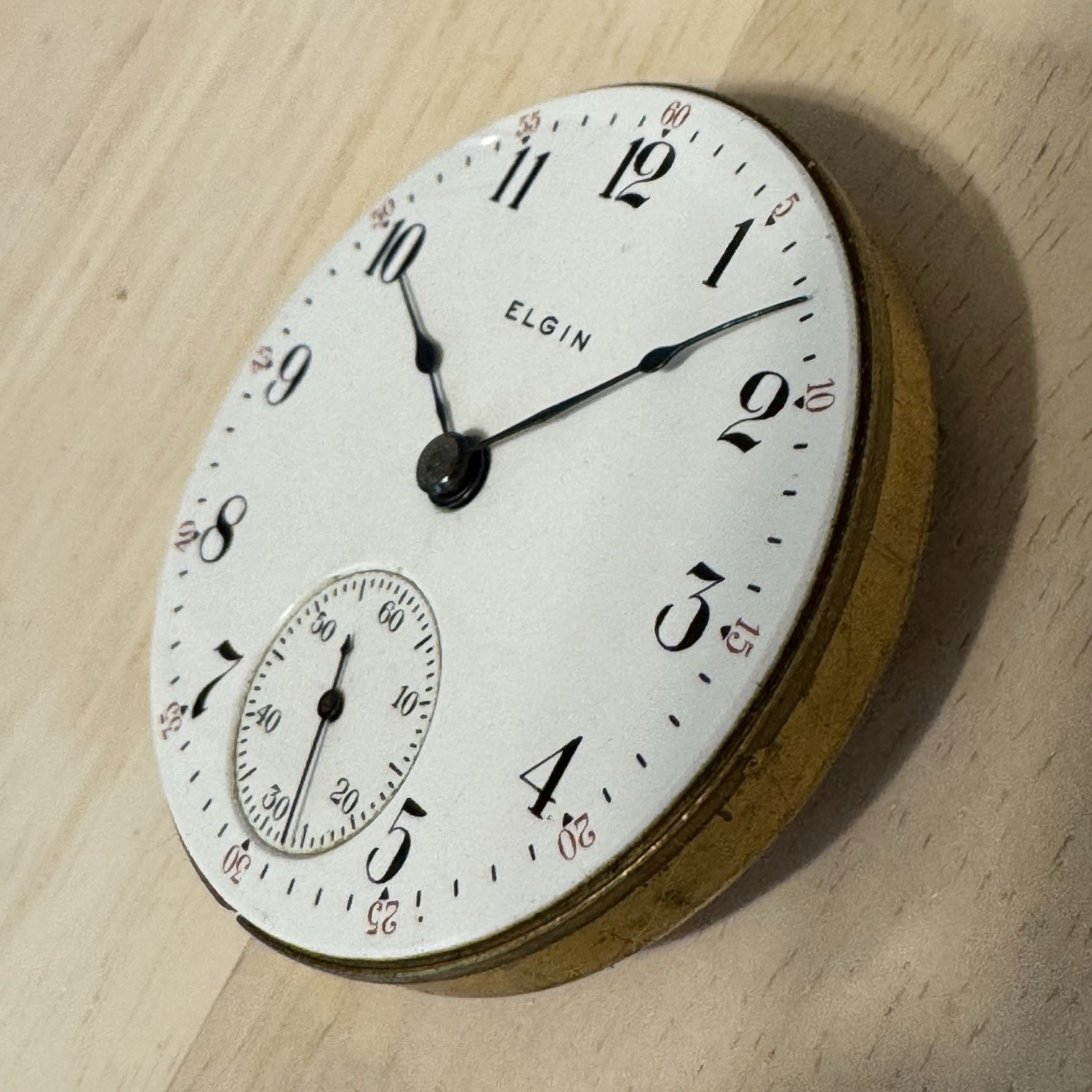 1905 Elgin Natl. Co 18s Pocket Watch Movement Grade 308 PARTS REPAIR NICE DIAL