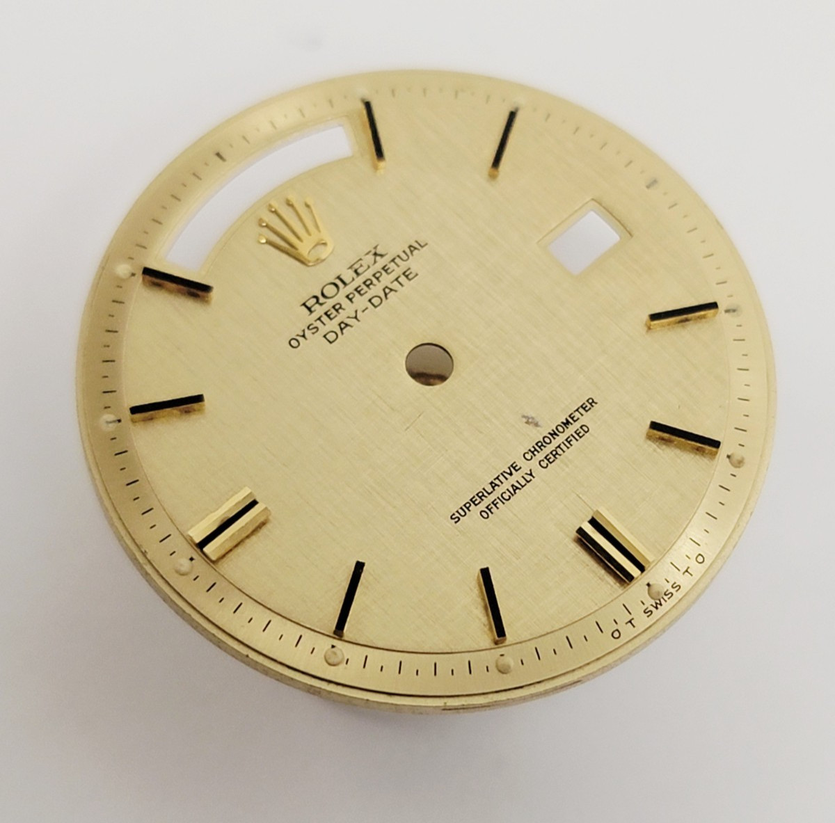 Genuine Factory Rolex Dial Linen Pie-Pan Champagne Day-Date 36mm 1803