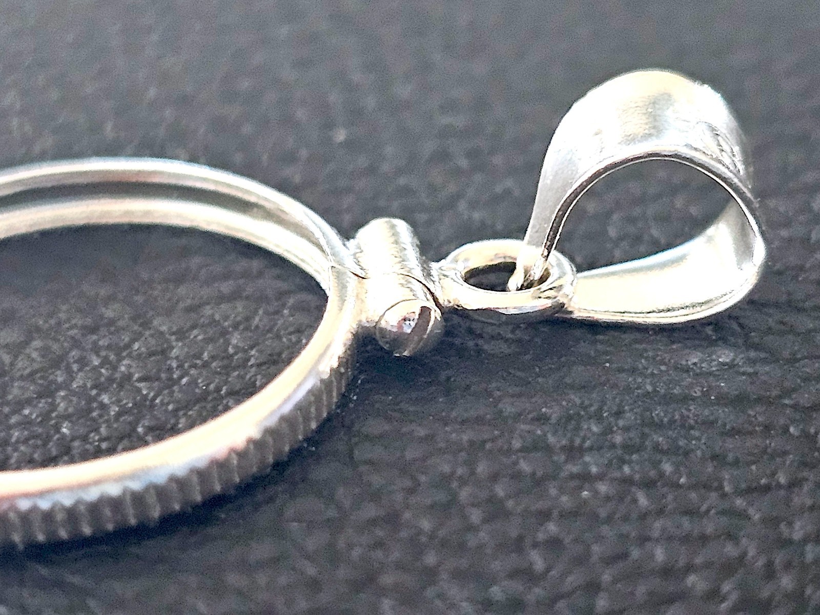 925 Sterling Silver Screw Top Simple Bezel for 18mm Dime 10 Cent Coins