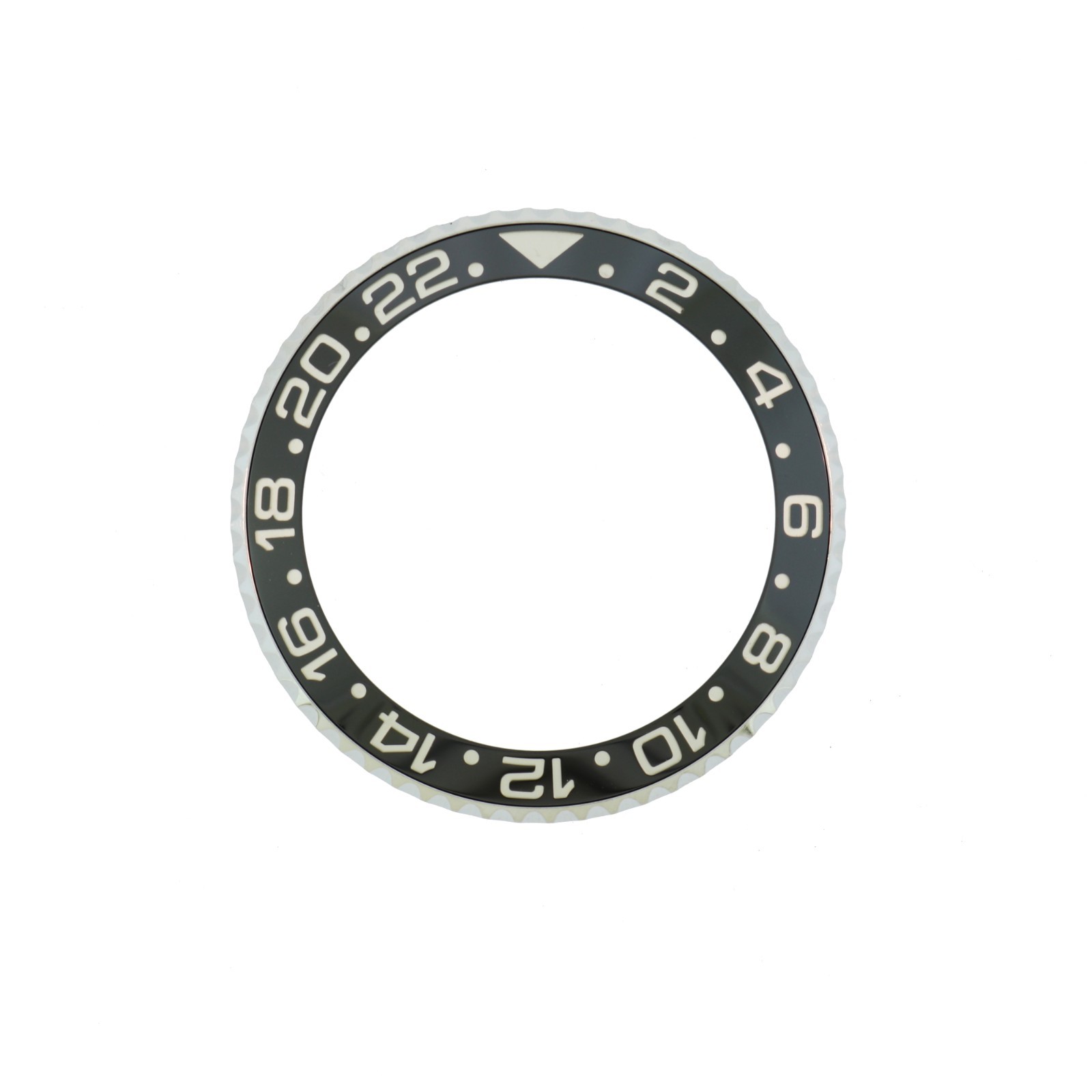 ROLEX GENUINE STEEL BEZEL / BLACK CERAMIC INSERT FOR GMT-II 116710 SCRATCHED