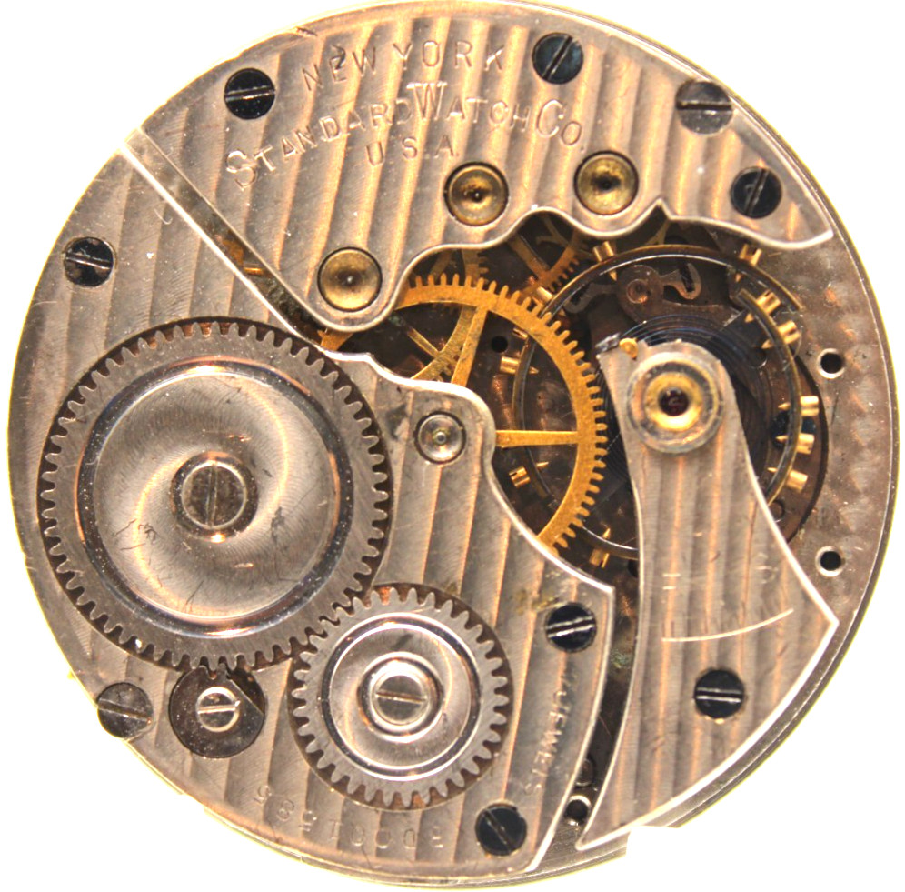 1909 NEW YORK STANDARD POCKET WATCH MOVEMENT BD001585 GRADE: 95 16s 7j (FG3)