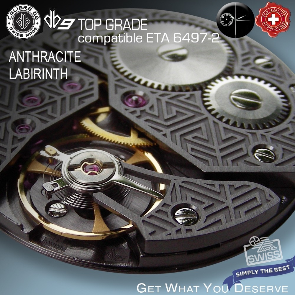MOVEMENT CAL DB9 LABIRINTH ANTHRACITE, TOP GRADE – SWISS MADE – comp. ETA 6497
